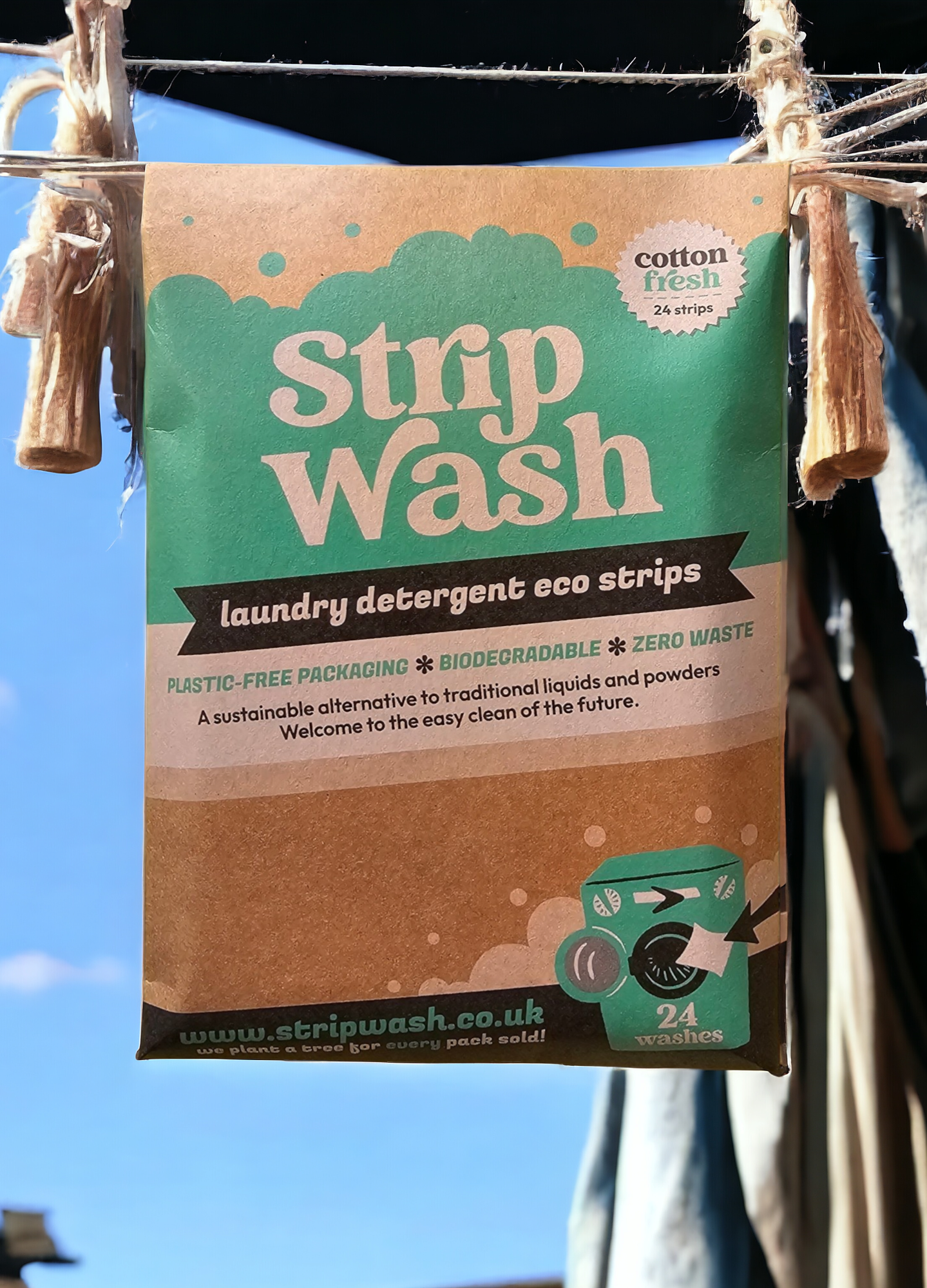 Strip wash laundry detergent